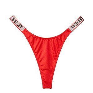VICTORIA'S SECRET Shine Strap Thong Swim Bottom